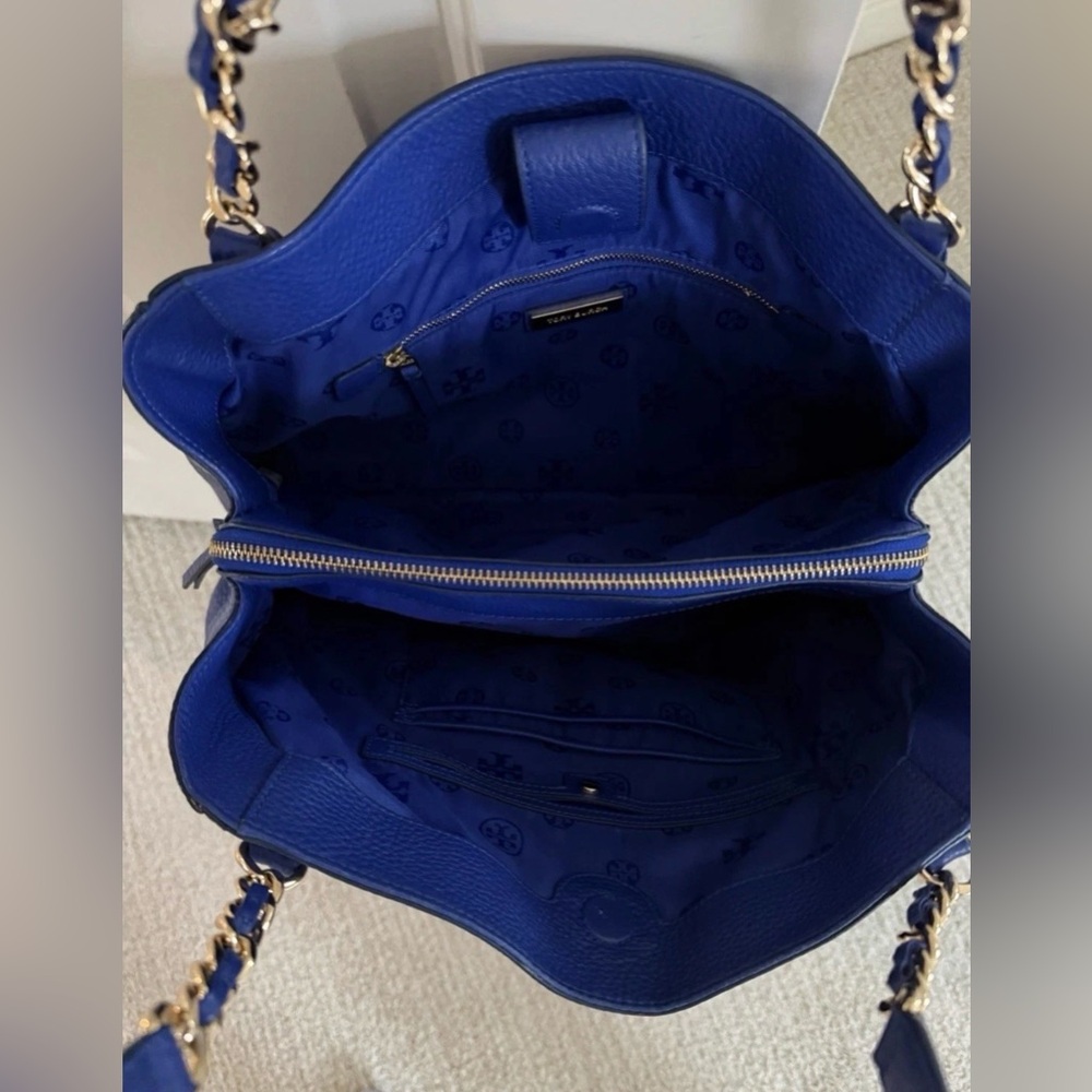 Tory Burch Cobalt Blue Leather Shoulder Bag - Picture 9 of 12